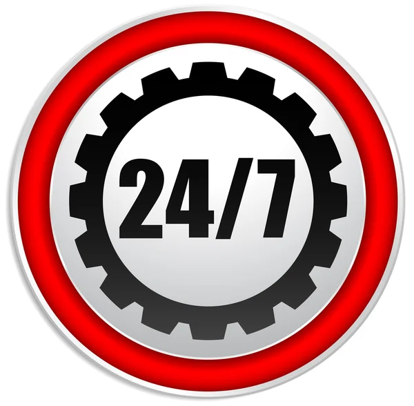 24 - 7 badge for repair — Stock Vector