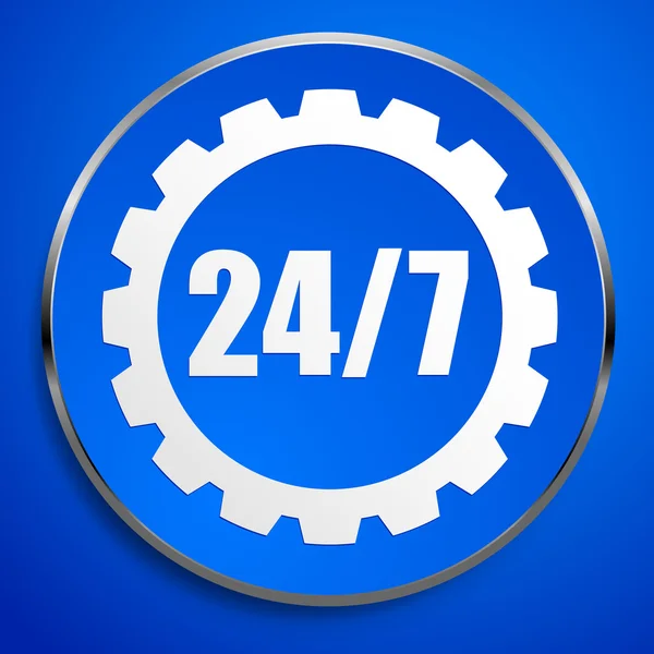 24 - 7 badge for repair — Stock Vector
