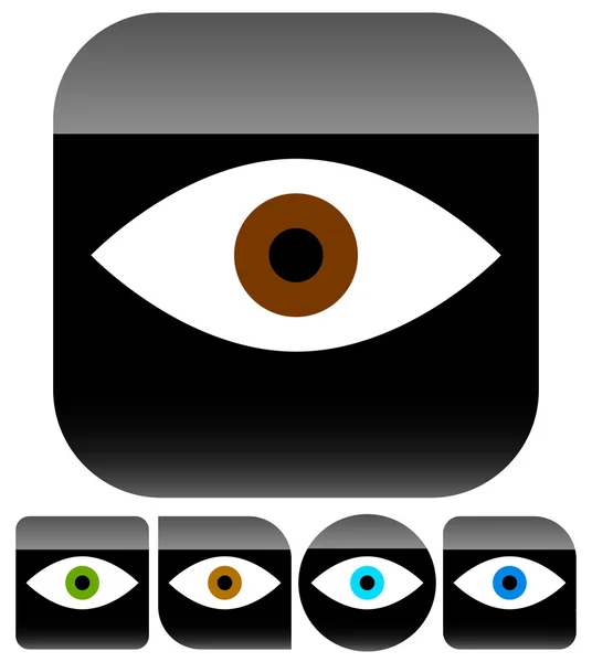 Ícones de olho humano simples — Vetor de Stock