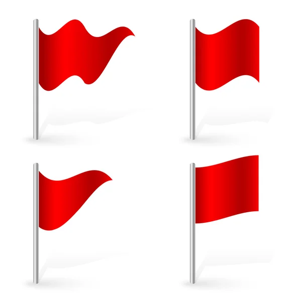 Ensemble de drapeaux rouges . — Image vectorielle
