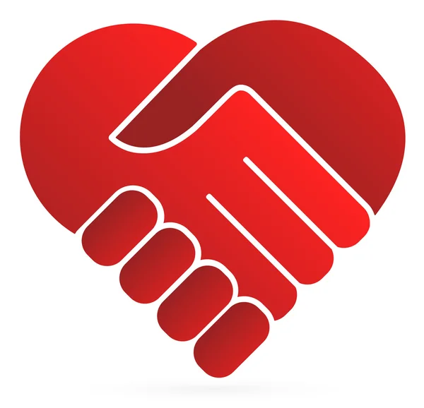 Handshake, symbol srdce — Stockový vektor