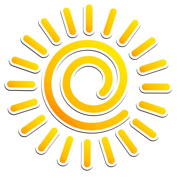 Cool, swirling sun icon — Stock Vector