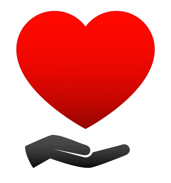 Hand houden hart pictogram — Stockvector
