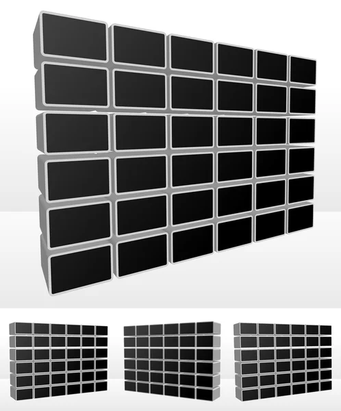 3d 비디오 벽 — 스톡 벡터