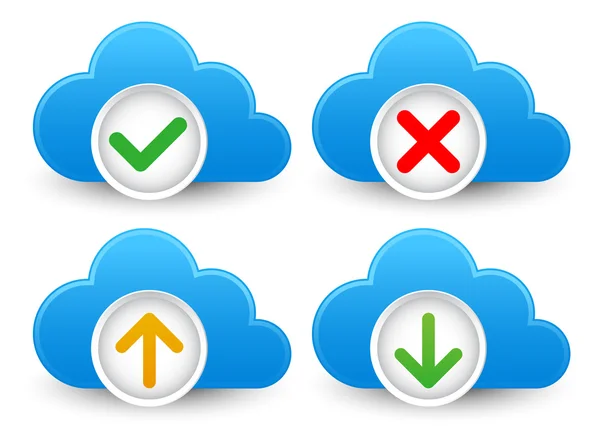 Cloud, Datenbank-Icons gesetzt — Stockvektor