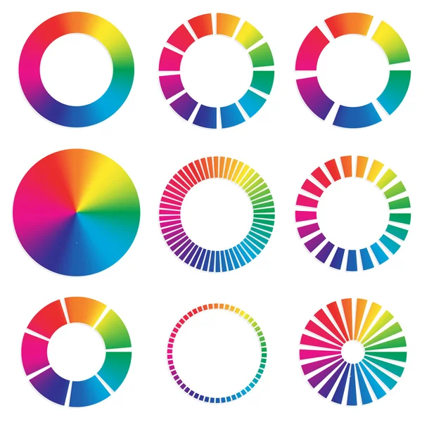 Diferentes ruedas de color . — Archivo Imágenes Vectoriales