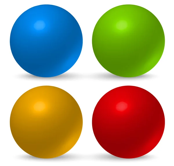 Glossy, 3d balls set — Stock Vector
