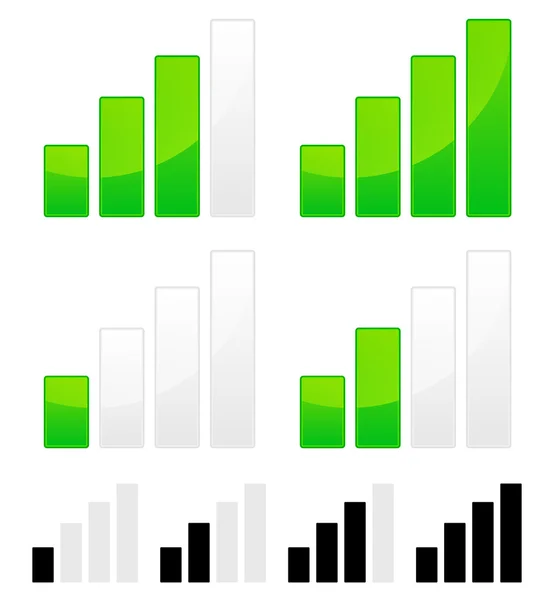 Signal strength indicator set — Stock Vector