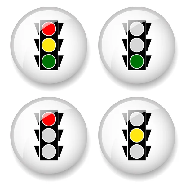 Classic traffic lamp icons — Stock Vector