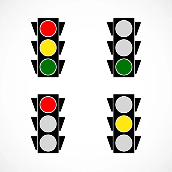 Classic traffic lamp icons — Stock Vector