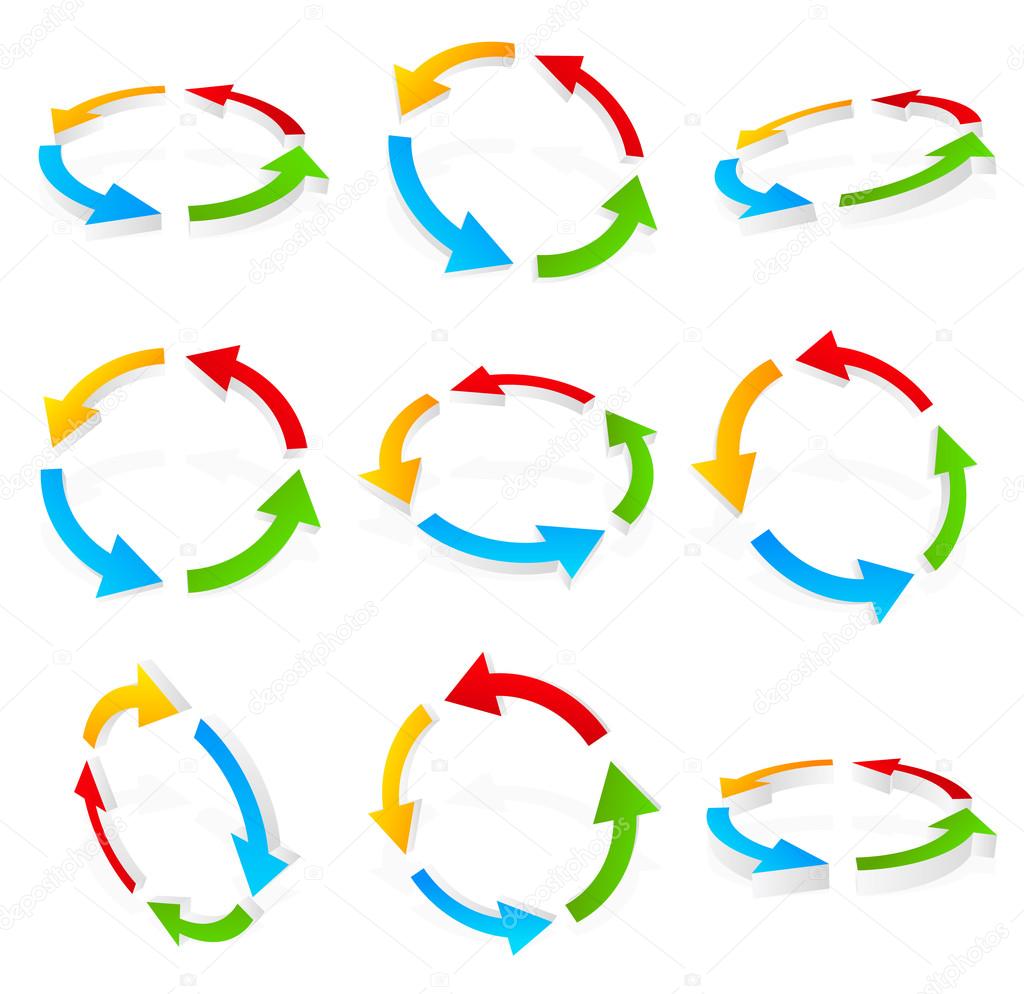 Colorful circular arrows