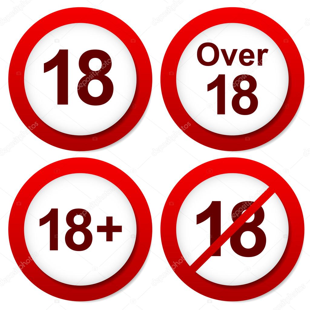 Over 18 Restriction Signs Vector Image By C Vectorguy Vector Stock