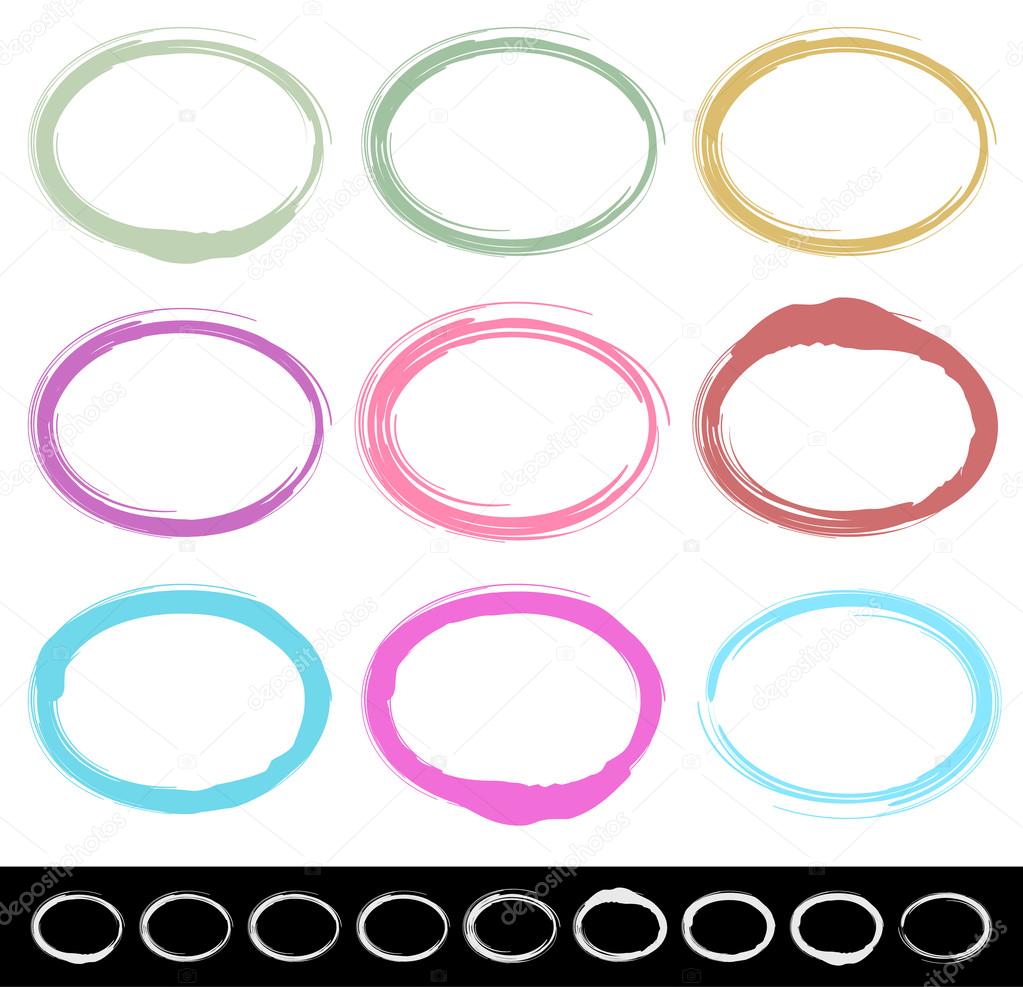 abstract ovals frames set