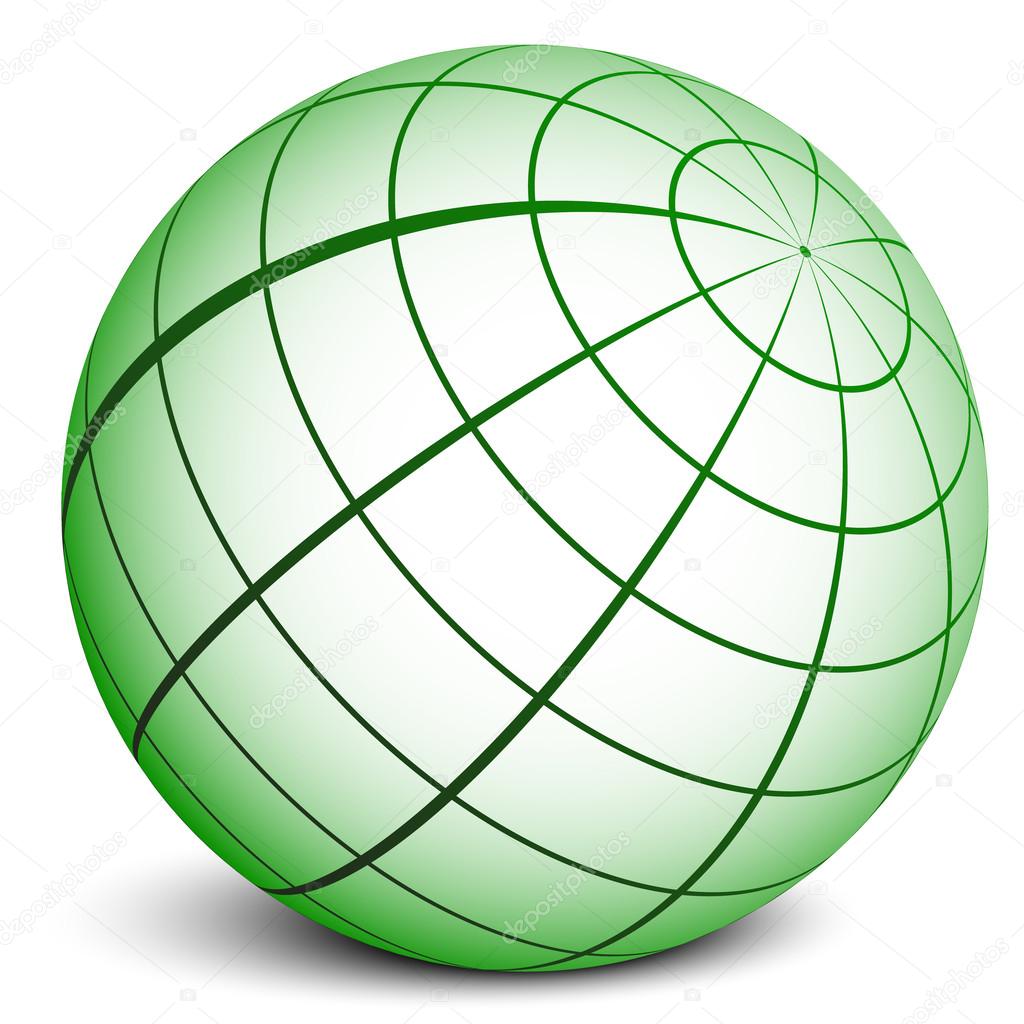 Gridded or wireframe sphere