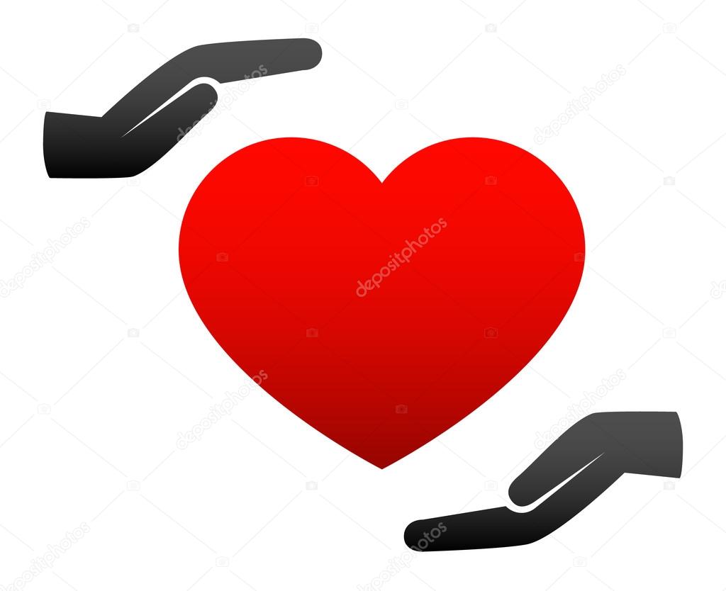 heart in hands symbol