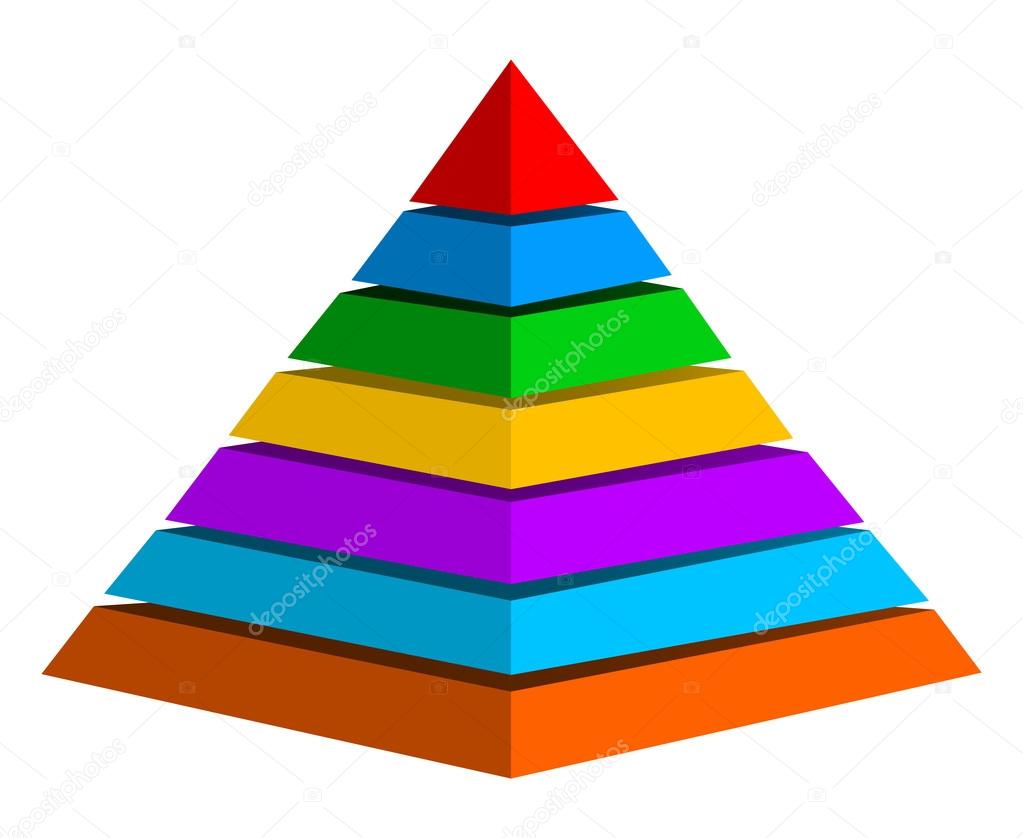 Multicolor pyramid symbol