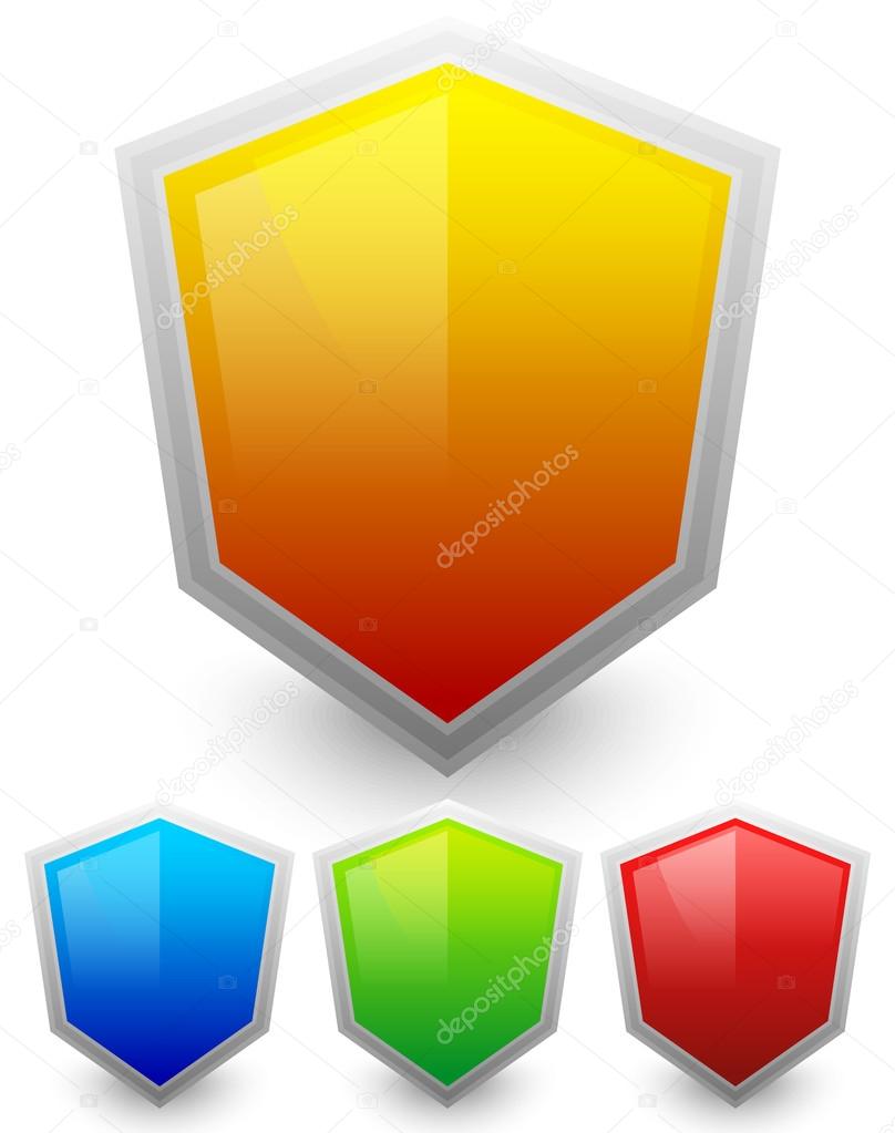 Colorful shields icons set