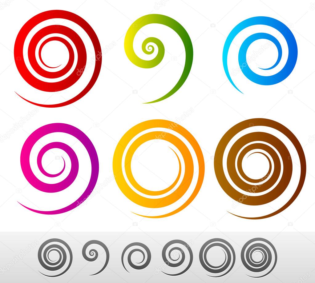 Colorful spirals set