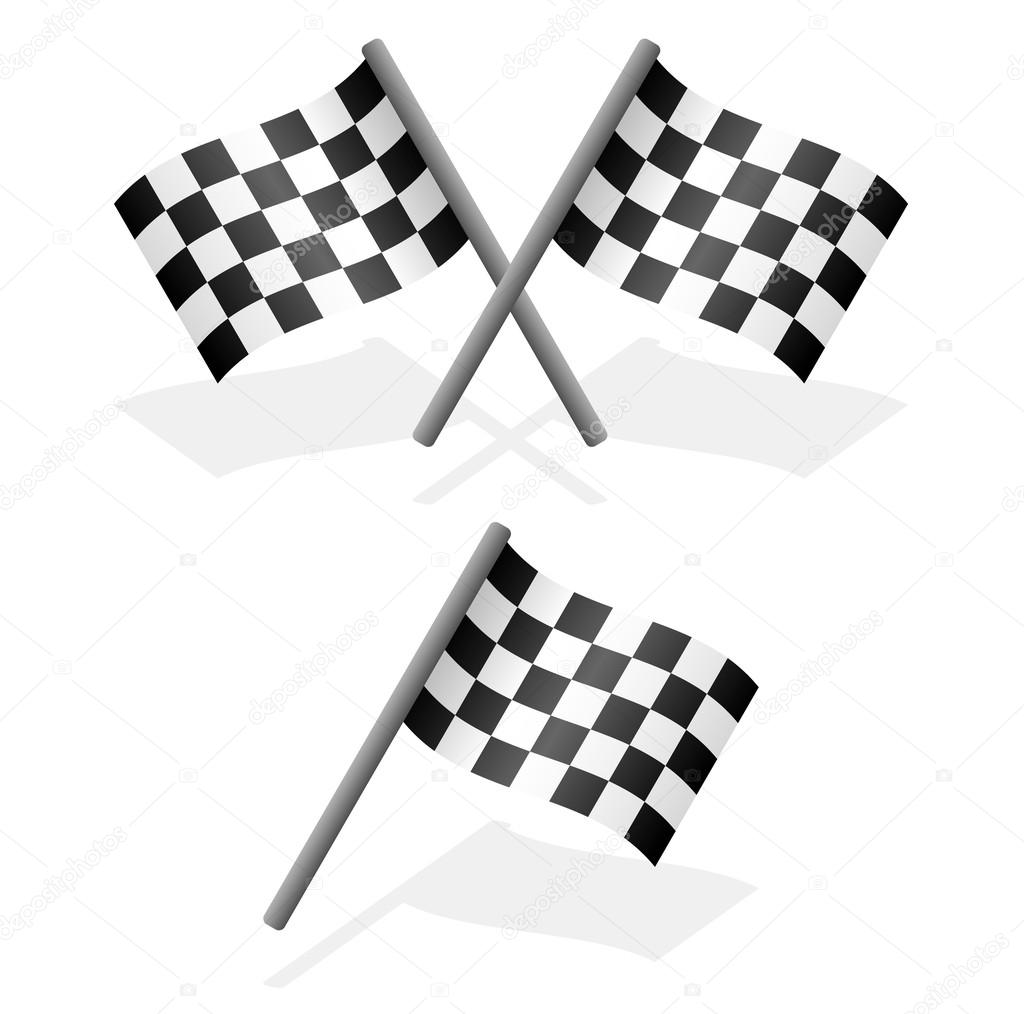 Cross and single racing flags