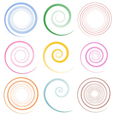 Colorful, spiral elements clipart