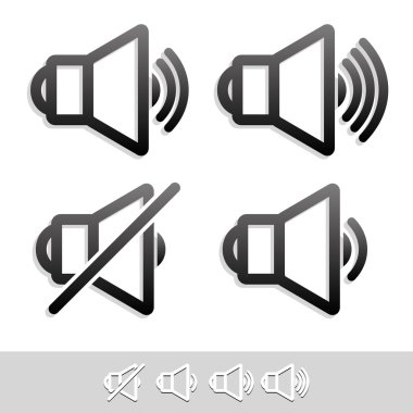 speaker symbol set clipart