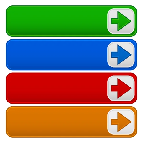 Modelos de botões coloridos com setas —  Vetores de Stock