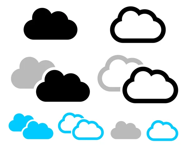 Symboles Cloud icônes ensemble — Image vectorielle