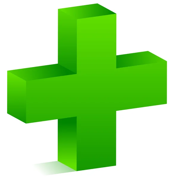 Green cross for healthcare icon — Stock Vector