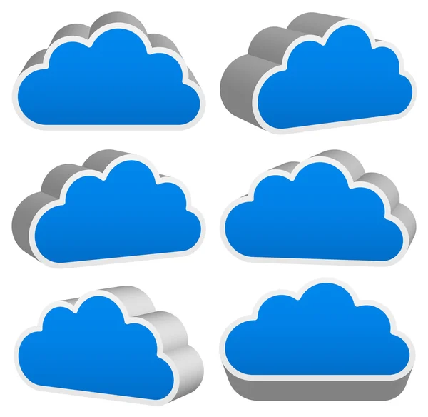 3D cloud icons — Stock Vector