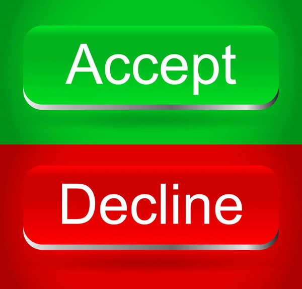 Accept, decline buttons — Stock Vector