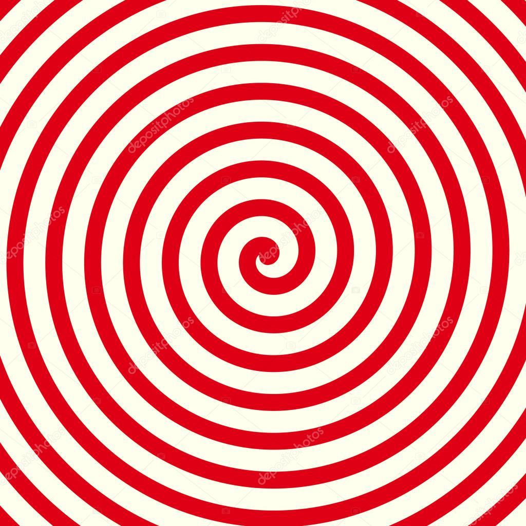 Red spiral background, shape