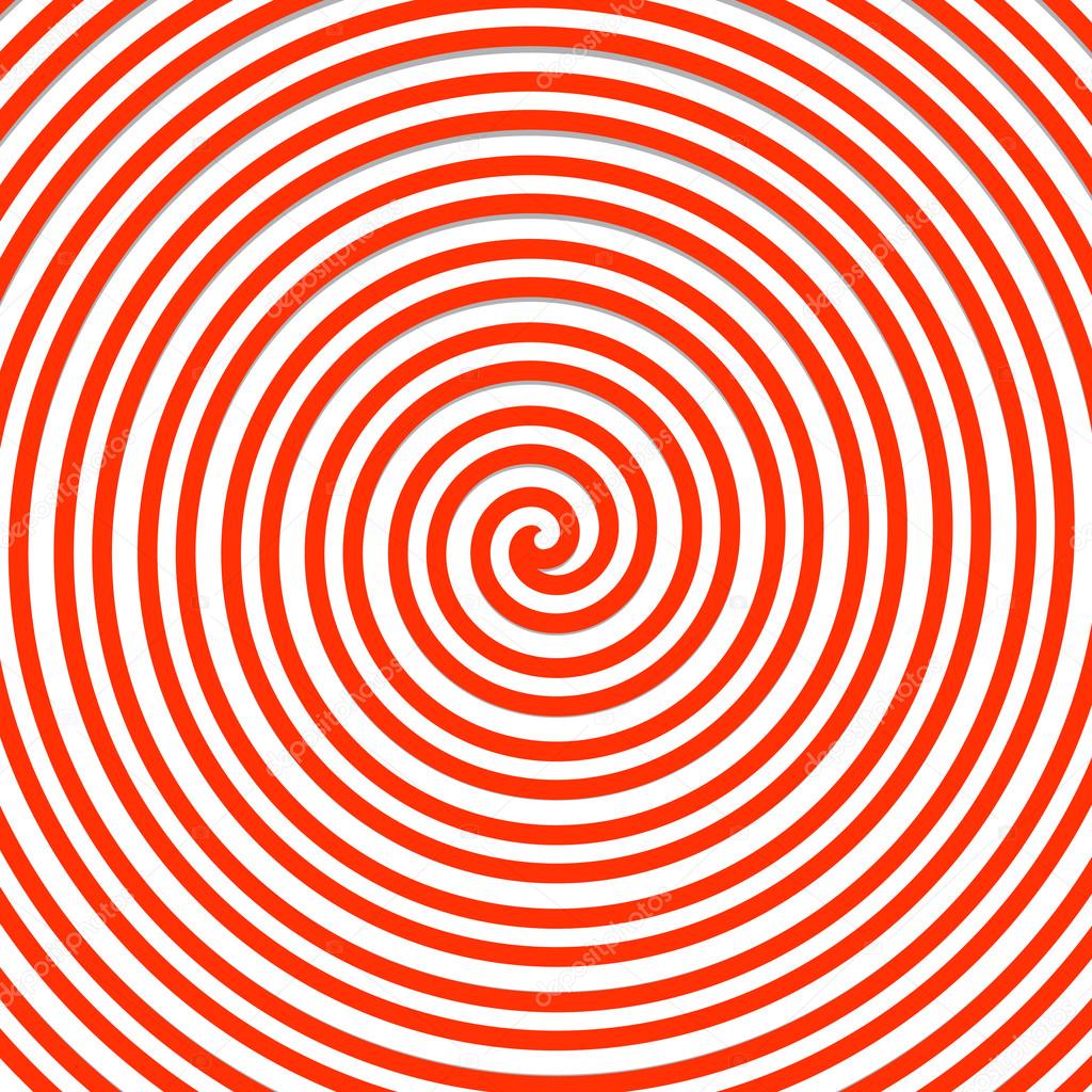 Red spiral background, shape