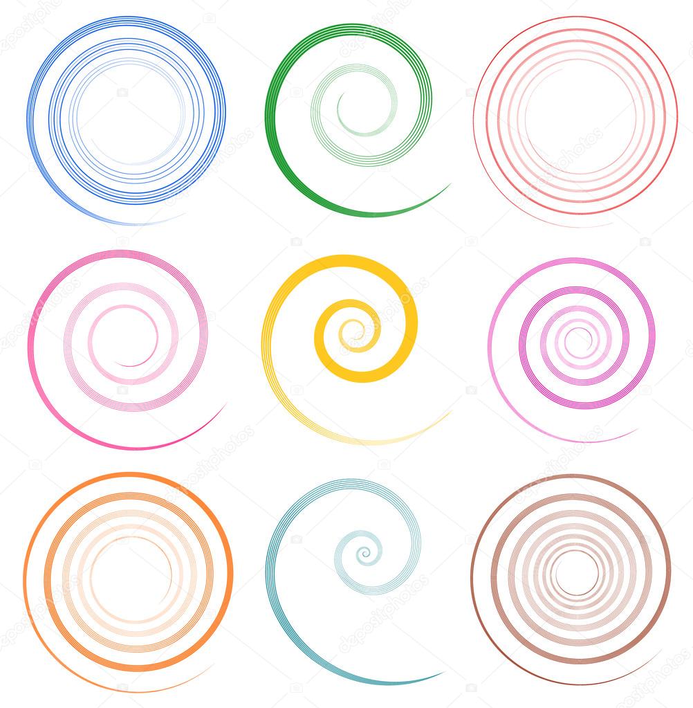 Colorful, spiral elements