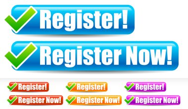 Register and register now buttons clipart