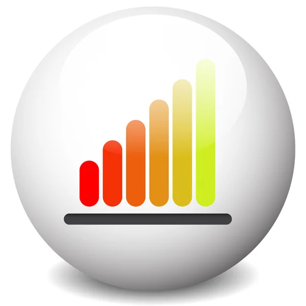 Gráfico de barras em crescimento, ícone de gráfico de barras — Vetor de Stock