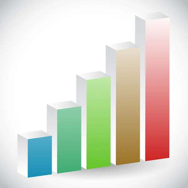 Gráfico de barras en crecimiento, icono de gráfico de barras — Vector de stock