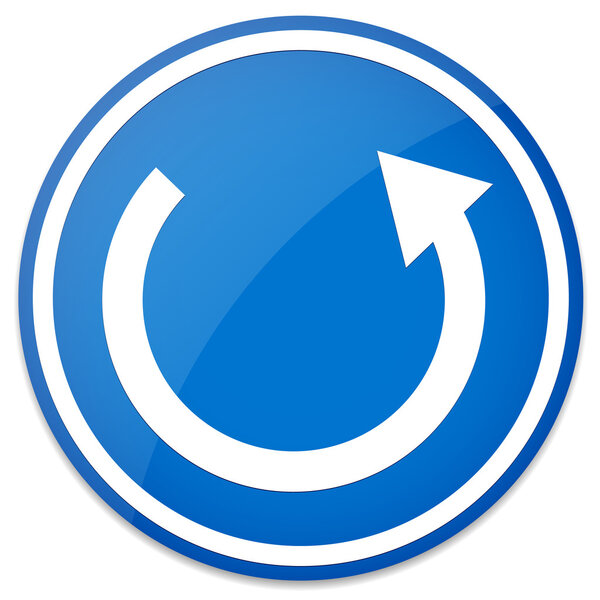 Circular arrow, roundabout road sign.