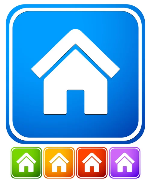 Ícones coloridos com símbolos de casa — Vetor de Stock