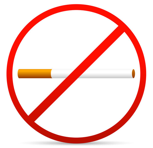 не курить знак изолирован на белом