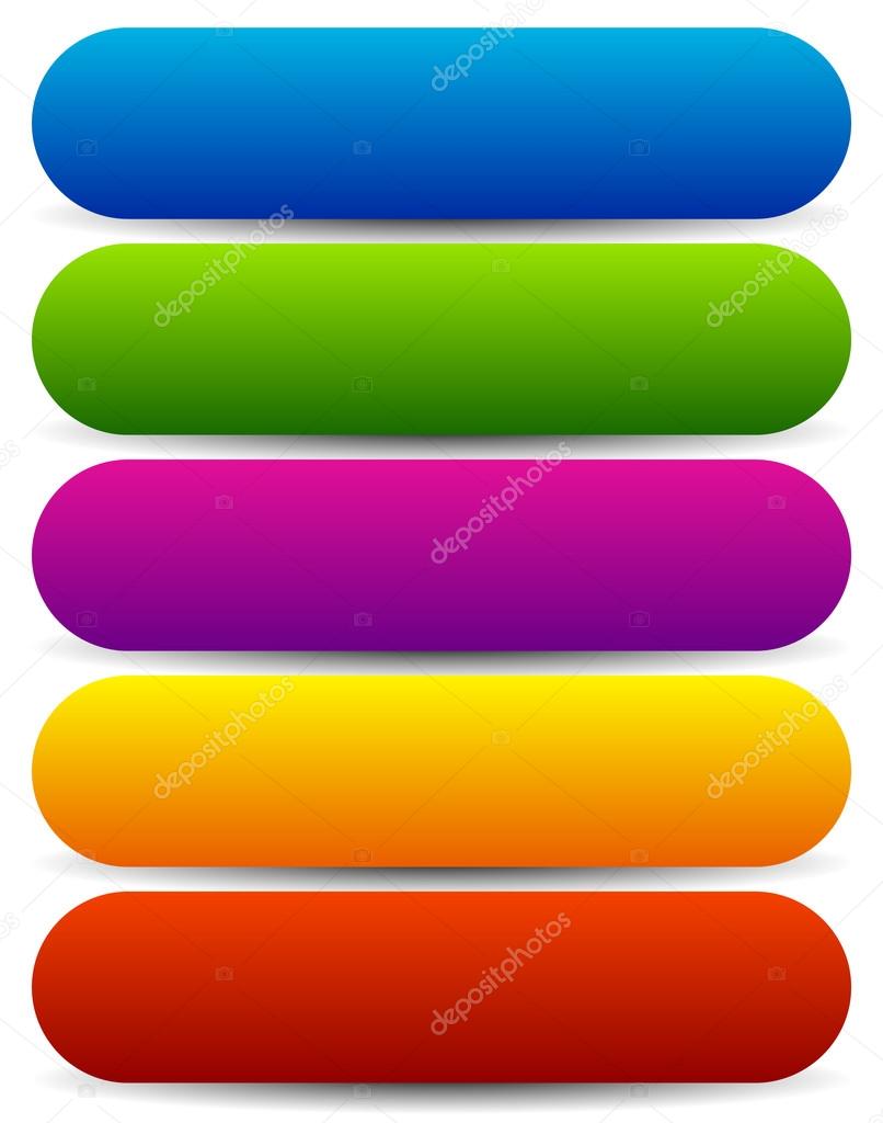 Long colorful and rounded buttons