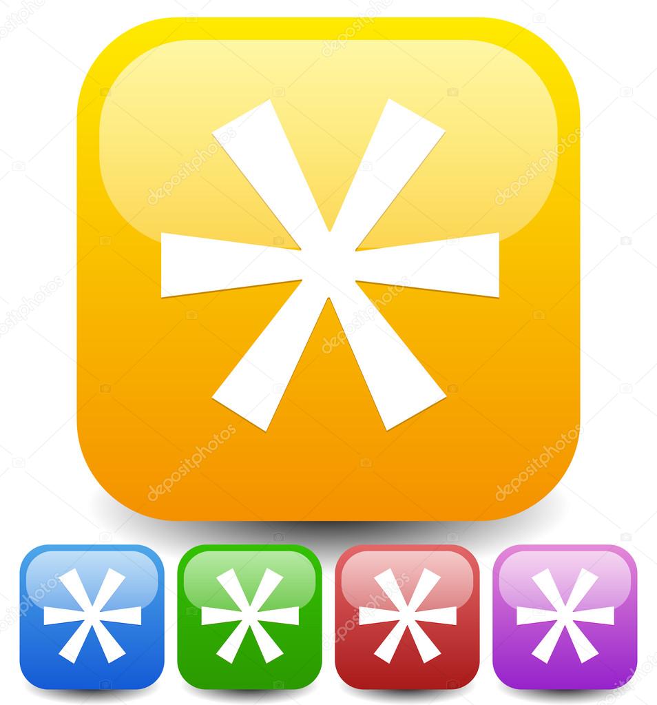 Colorful asterisk icon set