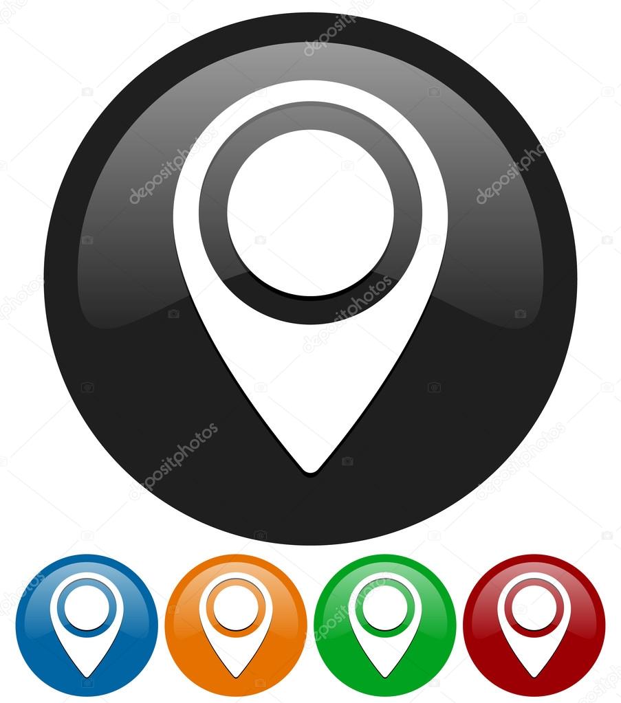 Map marker, location marker, abstract push pin, thumbtack icon