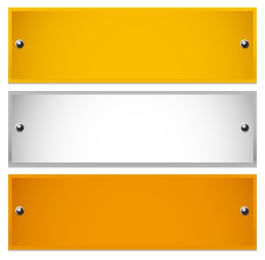 Uzun, dikdörtgen plaklar ile perçin.