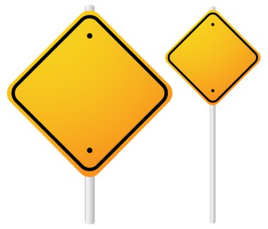 Boş alan içeren boş portakal Roadsigns