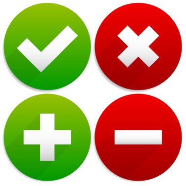 Simple Checkmark, Cross and Plus clipart