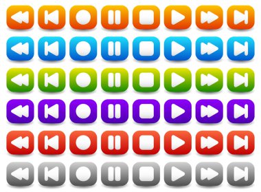 Multimedia, Audio - Video Player Buttons clipart