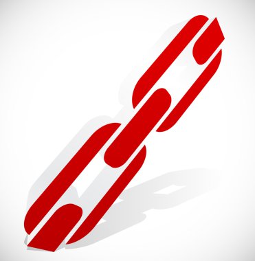 3D zincir bağlantı simgesi ile tekrarlanabilir sembolü dahil