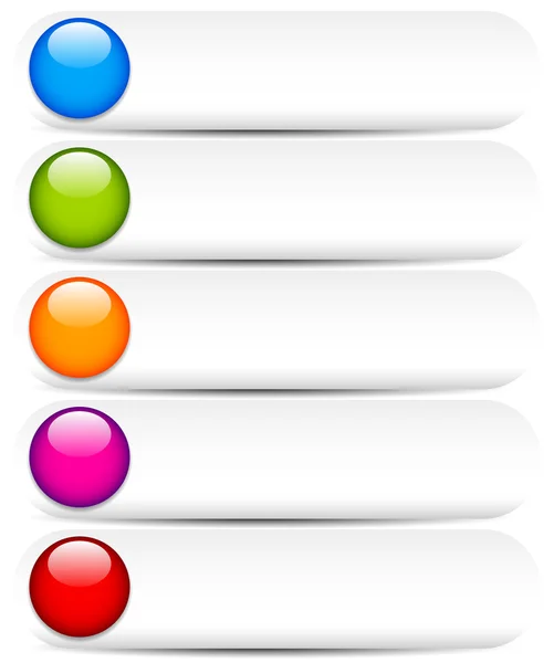 Boutons blancs avec cercles . — Image vectorielle