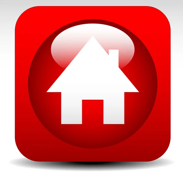 Casa, Ícone da casa em vermelho —  Vetores de Stock