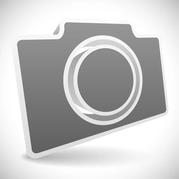 Gray 3d Photo Camera Icon — Stock Vector